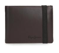 Pepe Jeans Luton Portefeuille avec Ruban élastique Marron 11,5 x 8,5 x 1 cm Cuir by Joumma Bags