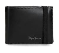 Pepe Jeans Luton Portefeuille avec Ruban élastique Noir 11,5 x 8,5 x 1 cm Cuir by Joumma Bags
