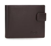 Pepe Jeans Luton Portefeuille Horizontal avec Fermeture à clic Marron 11 x 8,5 x 1 cm Cuir by Joumma Bags