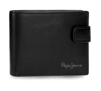 Pepe Jeans Luton Portefeuille Horizontal avec Fermeture à clic Noir 11 x 8,5 x 1 cm Cuir by Joumma Bags