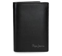 Pepe Jeans Luton Portefeuille Vertical avec Porte-Monnaie Noir 8,5 x 11,5 x 1 cm Cuir by Joumma Bags