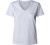 Pepe Jeans Macy V-Neck T-Shirt, Blanc (Blanc), M Femme