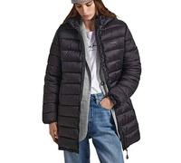 Pepe Jeans Maddie Long Veste matelassée, Noir (Black), M Femme