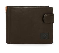 Pepe Jeans Marshal Portefeuilles et Porte-Monnaie en Cuir de Vachette Noir, Marron, Bleu et Gris, Marron, Talla única, Portefeuille Fermeture