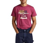 Pepe Jeans Melbourne Tee T-Shirt Homme Rouge (Crushed Berry), M, Rouge (Baies écrasées)., M