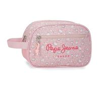 Pepe Jeans Trousse de toilette MIA 2 compartiments adaptable Polyester 26x16x12 cm Rose clair