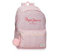 Pepe Jeans MIA Sac à Dos Scolaire Adaptable au Chariot 15,6" Pouces Rose Clair 31 x 44 x 17,5 cm Polyester 24L by Joumma Bags