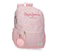 Pepe Jeans MIA Sac à dos scolaire double compartiment adaptable au chariot 15,6" pouces rose clair 32 x 44 x 17 cm Polyester 31 L by Joumma Bags