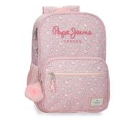 Pepe Jeans Mia Sac à dos scolaire double compartiment adaptable au chariot Rose clair 30 x 40 x 13 cm Polyester 15,6 L by Joumma Bags