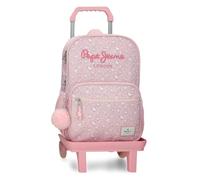 Pepe Jeans MIA Sac à Dos Scolaire Double Compartiment avec Chariot Rose Clair 30 x 40 x 13 cm Polyester 15,6 L by Joumma Bags