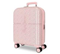Pepe Jeans Mia Valise Cabine Rose Clair 40 x 55 x 20 cm Rigide ABS Fermeture TSA intégrée 34 L 2,6 kg 4 Roues Doubles Extensible Bagage à Main by Joumma Bags