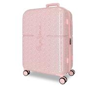 Pepe Jeans Mia Valise Moyenne Rose Clair 48 x 70 x 28 cm Rigide ABS Fermeture TSA intégrée 70 L 3,7 kg 4 Roues Doubles by Joumma Bags