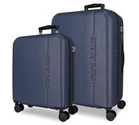 Pepe Jeans Montana Ensemble de valises Bleues 55/68 cm Rigide ABS Fermeture TSA intégrée 109 L 6,9 kg Extensible Bagage à Main