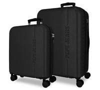 Pepe Jeans Montana Ensemble de valises Noires 55/68 cm Rigide ABS Fermeture TSA intégrée 109 L 6,9 kg Extensible Bagage à Main