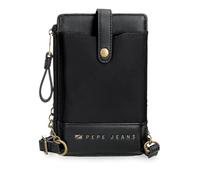Pepe Jeans Morgan Sac à bandoulière Porte-téléphone Noir 9,5 x 16,5 cm Polyester et PU by Joumma Bags, Noir, Talla única, Sac à bandoulière pour téléphone Portable