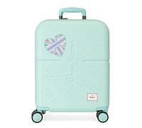 Pepe Jeans Nerea Valise Cabine Bleu 40x55x20 cm ABS Rigide Fermeture TSA Intégrée 37L 3.22 kgs 4 Double Roues Bagage à Main