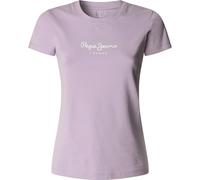 Pepe Jeans New Virginia T-Shirt à Manches Courtes pour Femme Coupe ajustée Blanc, Violet (Lilas), L