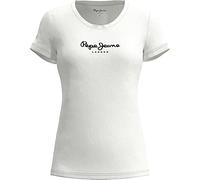 Pepe Jeans New Virginia T-shirt pour Femme Slim Fit Manches Courtes Blanche