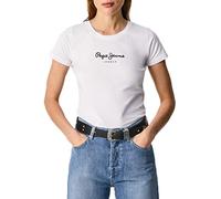 Pepe Jeans New Virginia T-shirt pour Femme Slim Fit Manches Courtes Blanche