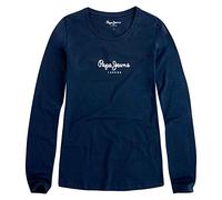 Pepe Jeans T-shirt New Virginia pour Femme – Slim Fit, Manches Longues, Bleu
