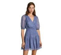 Pepe Jeans Nikki Robe, Bleu de France, Large Femme