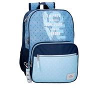 Pepe Jeans Noni Denim Sac à dos double compartiment adaptable à la poussette Bleu 30 x 40 x 12 cm Polyester by Joumma Bags, bleu, Talla única, Sac à dos double compartiment adaptable au chariot