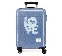 Pepe Jeans Noni Denim Valise Cabine Bleue 38 x 55 x 20 cm Rigide 2 kg Fermeture à Combinaison latérale ABS 2 kg 34 L Bagage à Main by Joumma Bags, Bleu, Talla única, Valise Cabine