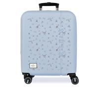 Pepe Jeans Olivia Bleu Clair Valise Cabine 40x55x20 cm Rigide ABS Fermeture à Combinaison Intégrée 37L 2.6kg 4 Doubles Roues Extensible Bagage à Main par Joumma Bags