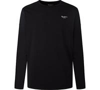 Pepe Jeans Original Basic T-shirt pour Homme Slim Fit Manches Longues Noir