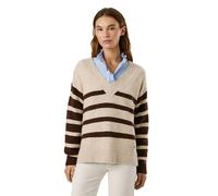 Pepe Jeans Pull Cecil Stripe col V Beige XS Femme
