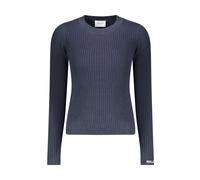 Pepe Jeans - Pull en coton avec détails côtelés - Femme - Pulls - Bleu - Taille: 44 FR
