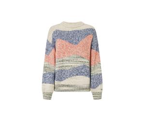 Pepe Jeans Pull-over 'HARRIET' beige clair / gentiane / anthracite / pêche, Taille XS