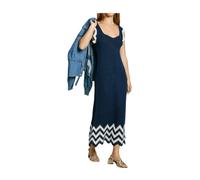 Pepe Jeans - Robe Tricot Géométrique en Marine et Blanc - Femme - Robes - Bleu - Taille: 38 FR