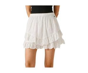 Pepe Jeans - Ruffled Short Skirt - Femme - Jupes - Blanc - Taille: 42 FR