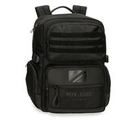 Pepe Jeans Bromley Sac à Dos Porte-Tablette Adaptable Portable 15,6 Pouces Noir 28 x 40 x 16 cm Polyester 20,46 L by Joumma Bags, Noir, Talla única, Sac à Dos Porte-Tablette Adaptable