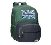 Pepe Jeans Jebb Sac à dos portable 15,6 pouces vert 33 x 46 x 17 cm polyester 22,77 L by Joumma Bags, vert, taille unique, sac à dos, vert, Taglia unica, Sac à