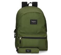 Pepe Jeans Sac à dos Aris pour ordinateur 15,6 pouces double compartiment Vert ocsure + trousse