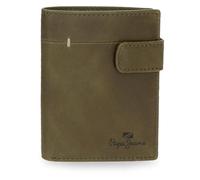 Pepe Jeans Staple Portefeuille vertical avec porte-cartes et fermeture à clic vert 8,5 x 10,5 x 1 cm Cuir by Joumma Bags, vert, Talla única, Portefeuille vertical avec porte-cartes et fermeture à clic