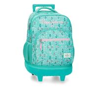 Pepe Jeans Sun Sac à dos compact 2 roues Turquoise Vert 32 x 43 x 21 cm Polyester 29 L by Joumma Bags