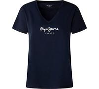 Pepe Jeans T-Shirt à col en V Wendy pour Femme, Bleu (Dulwich)., S
