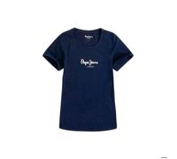 Pepe Jeans New Virginia T-shirt pour Femme Slim Fit Manches Courtes Bleu