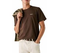 Pepe Jeans T-Shirt 'Contrast Connor' brun foncé, Taille S