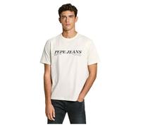 Pepe Jeans T- Shirt Dylan, Blanc (Blanc Vieilli), XXL Homme