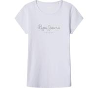 Pepe Jeans T-Shirt Hana Glitter N pour Fille, Blanc (Blanc), 10 Ans