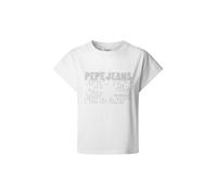 Pepe Jeans T-shirt 'Lira' argent / blanc, Taille XS