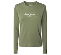 Pepe Jeans T-Shirt New Virginia Ls N pour Femme, Vert (Kaki-Vert), M
