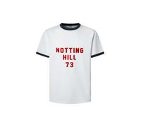 Pepe Jeans T-Shirt 'Notting Hill' bleu nuit / rouge / blanc, Taille M
