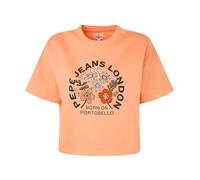Pepe Jeans - T-shirt Ofra orange avec impression frontale - Femme - Tops - Orange - Taille: 42 FR