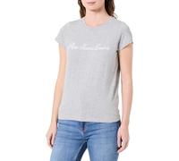 Pepe Jeans T-Shirt Stretch avec Logo W Basic pour Femme, Gris chiné, S