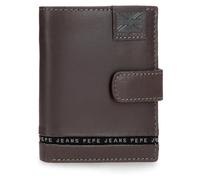 Pepe Jeans Tape Portefeuille Vertical avec Porte-Cartes et Fermeture à clic Marron 8,5 x 10,5 x 1 cm Cuir by Joumma Bags, Marron, Talla única, Portefeuille Vertical avec Porte-Cartes et Fermeture à